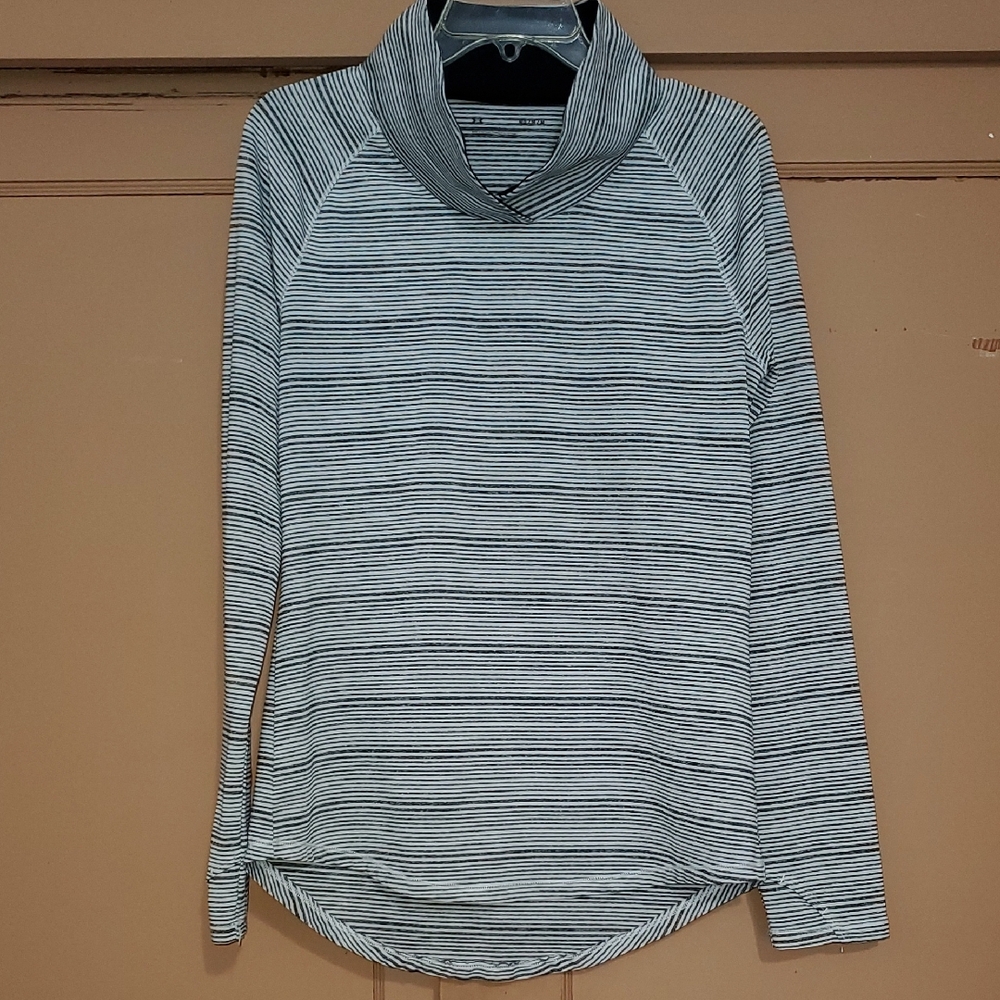 Under Armour Black and White Striped Top